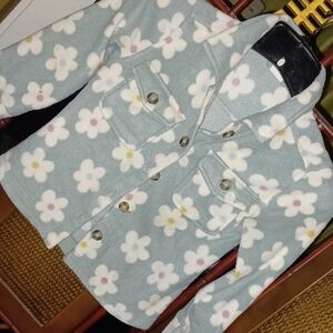 Floral Kids Jacket in Blue and White